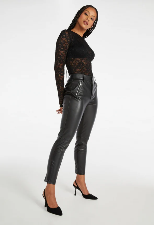 Moto Faux Leather Skinny Leggings - Image 5