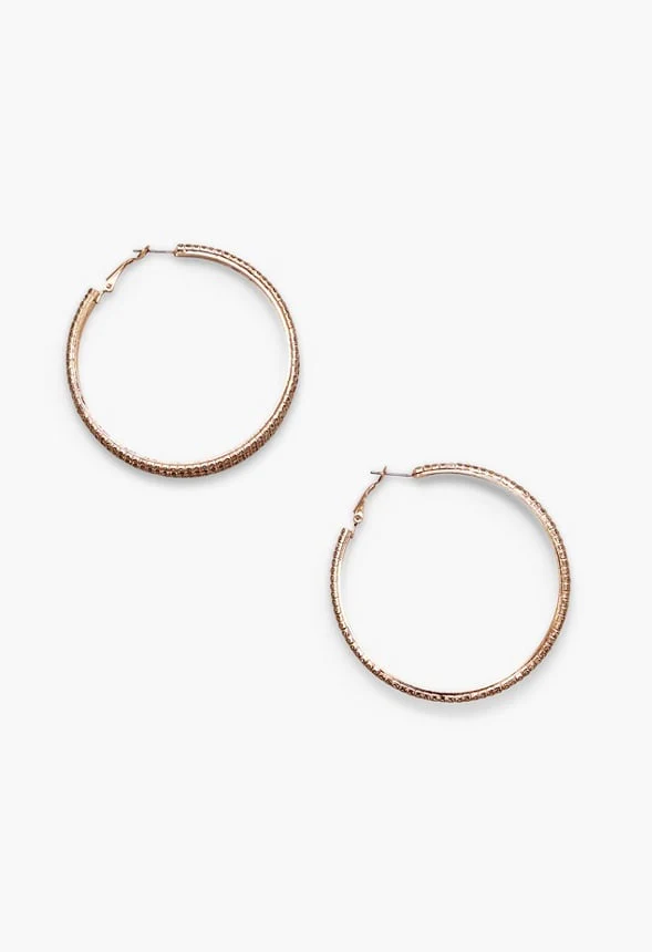 Multi Wire Rhinestone Hoop Earrings - Image 2