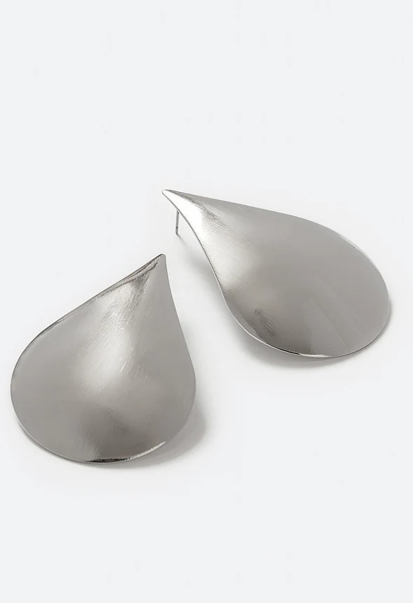 Nala Bold Lightweight Domed Teardrop Stud Earrings - Image 3