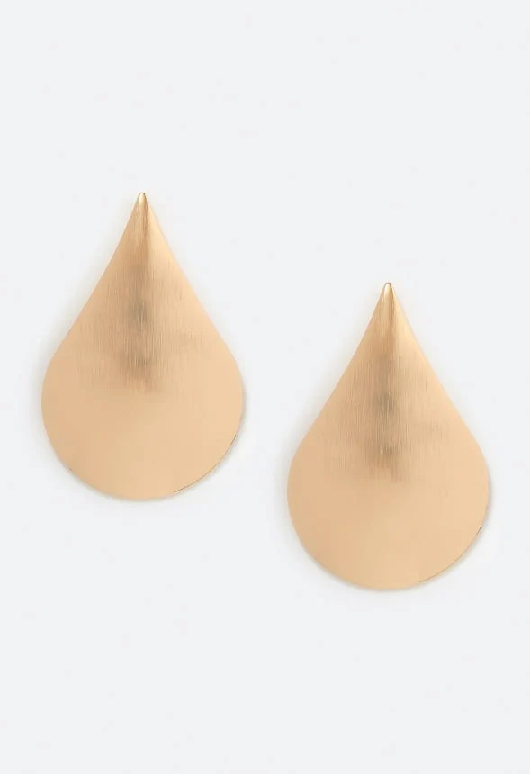 Nala Bold Lightweight Domed Teardrop Stud Earrings - Image 2