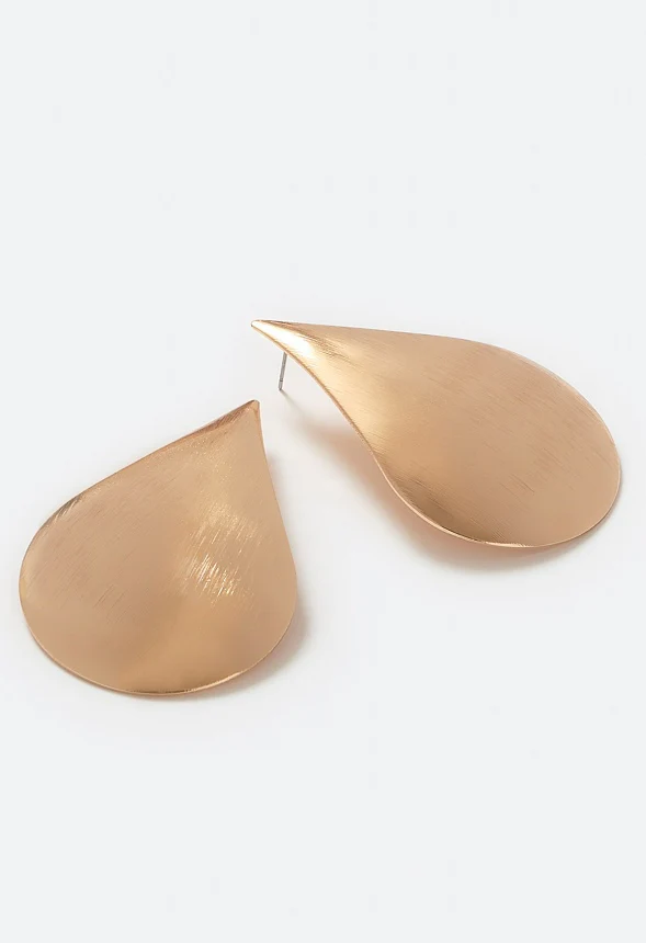 Nala Bold Lightweight Domed Teardrop Stud Earrings - Image 3