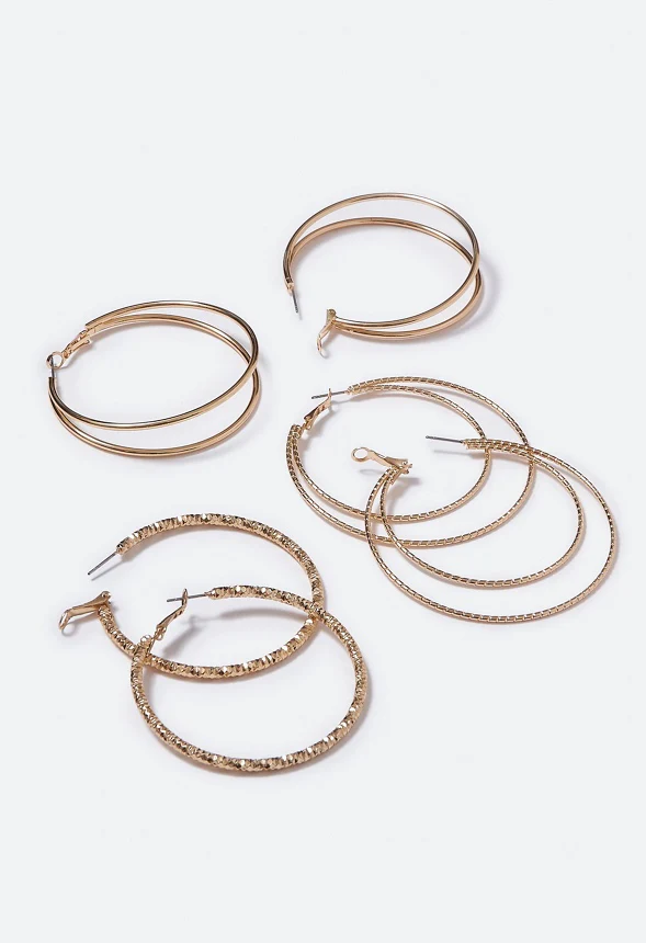 Nina Mixed Hoops Multipack - Image 3