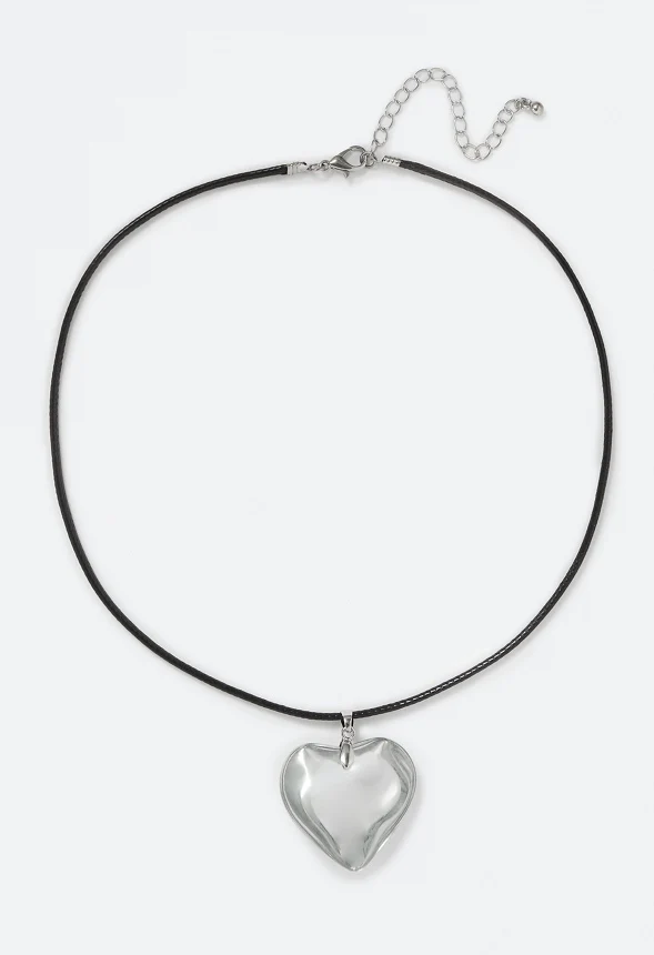 Nina Puff Heart Pendant Necklace - Image 2