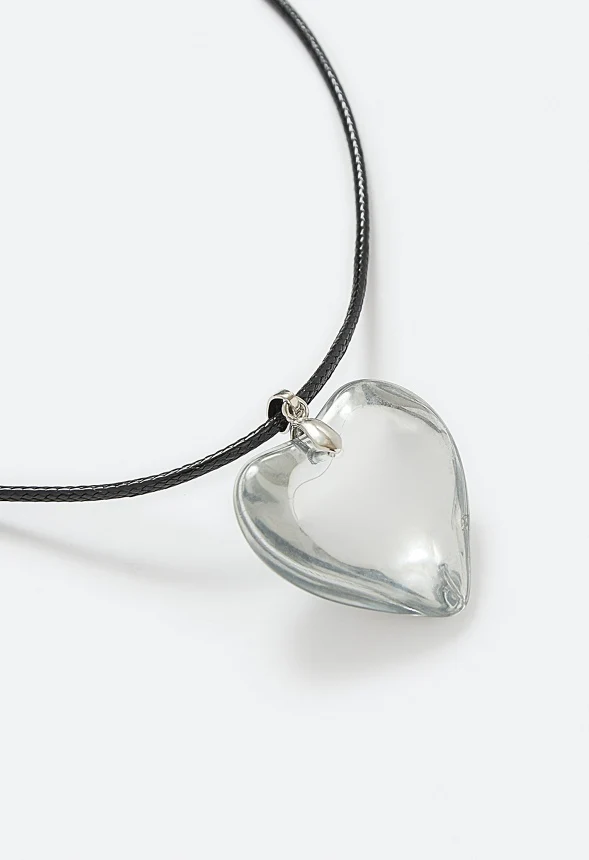 Nina Puff Heart Pendant Necklace - Image 3