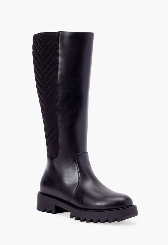 Noa Chevron Quilted Moto Boot - Image 2