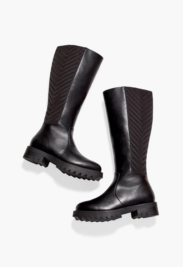 Noa Chevron Quilted Moto Boot - Image 6