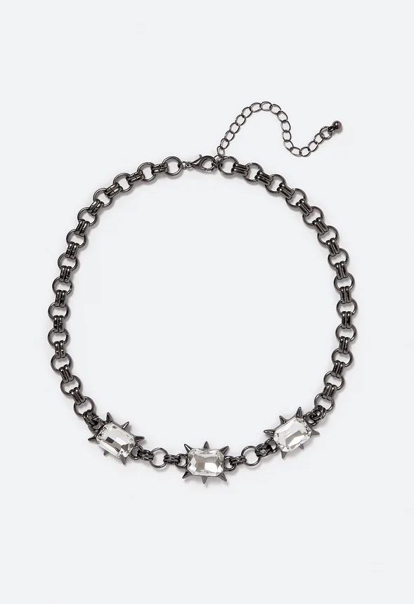 Nora Glass Stones And Chain Necklace - Image 2
