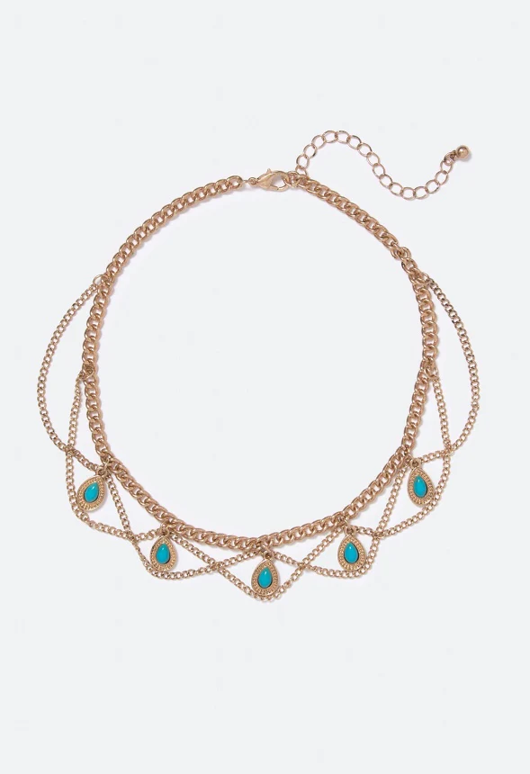 Nora Teardrop Turquoise Choker - Image 2