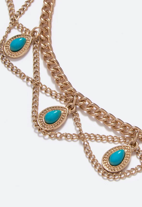 Nora Teardrop Turquoise Choker - Image 3