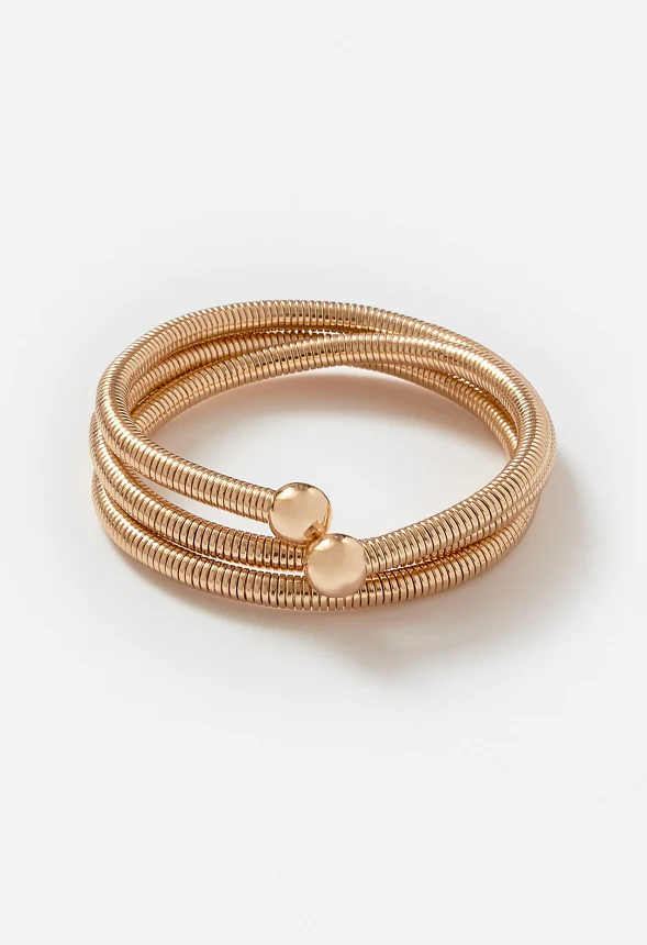 Nori Textured Flexible Coiled Metal Bracelet - Image 2