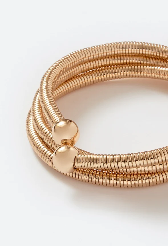 Nori Textured Flexible Coiled Metal Bracelet - Image 3