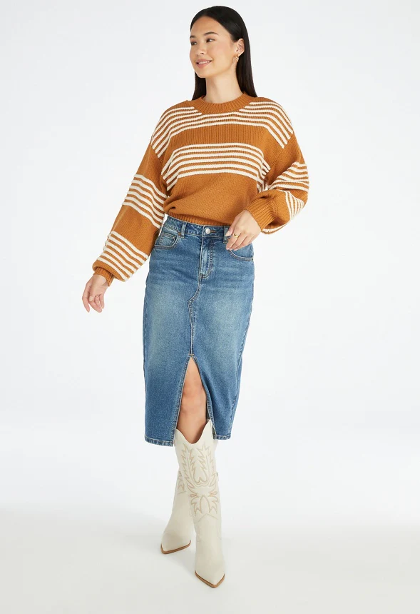 Novelty Blouson Sleeve Sweater - Image 4
