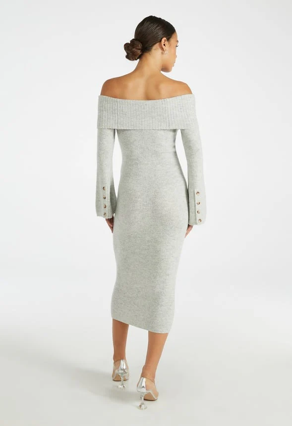 Off Shoulder Cozy Sweater Dress - Image 2