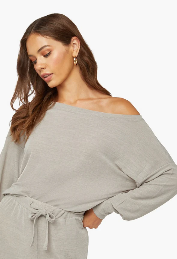 Off Shoulder Wide Leg Lounge Set - Image 4
