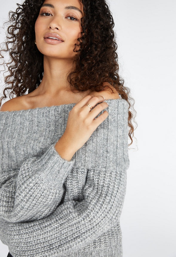 Off The Shoulder Cozy Sweater - Image 3