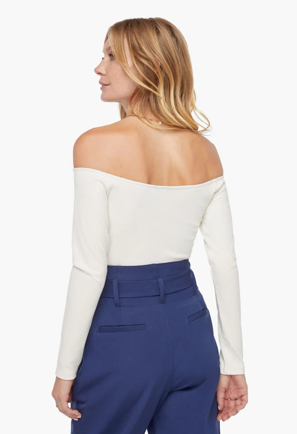 Off The Shoulder Rib Bodysuit - Image 2