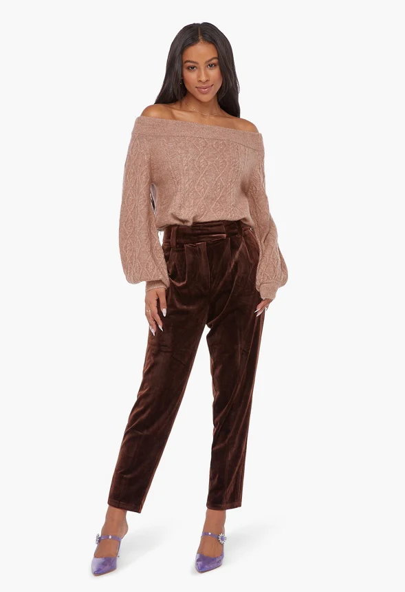 Off The Shoulder Tunic Sweater - Image 3