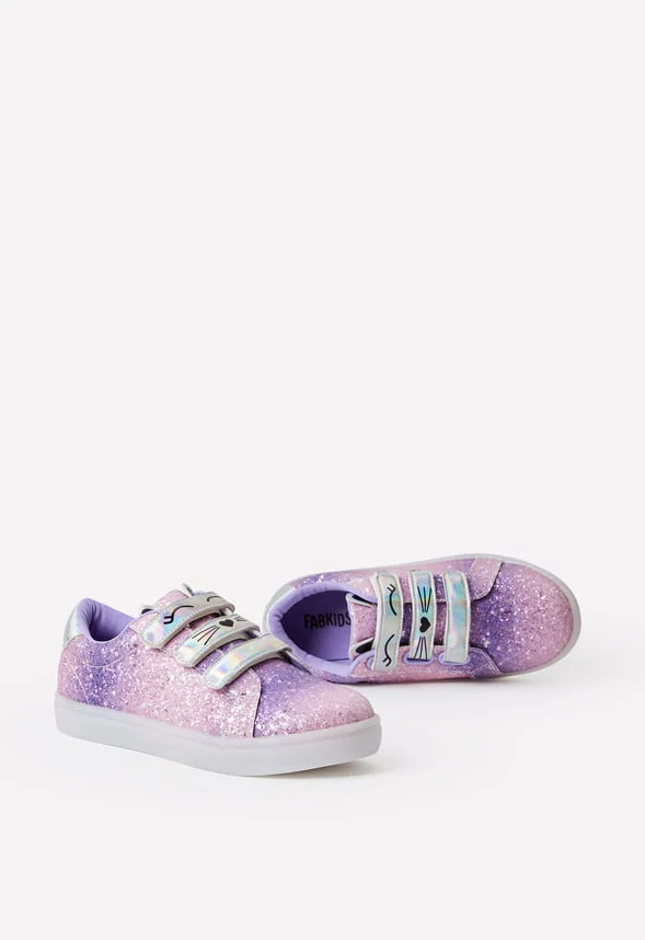 Ombre Glitter Cat Multi-Strap Sneaker - Image 3