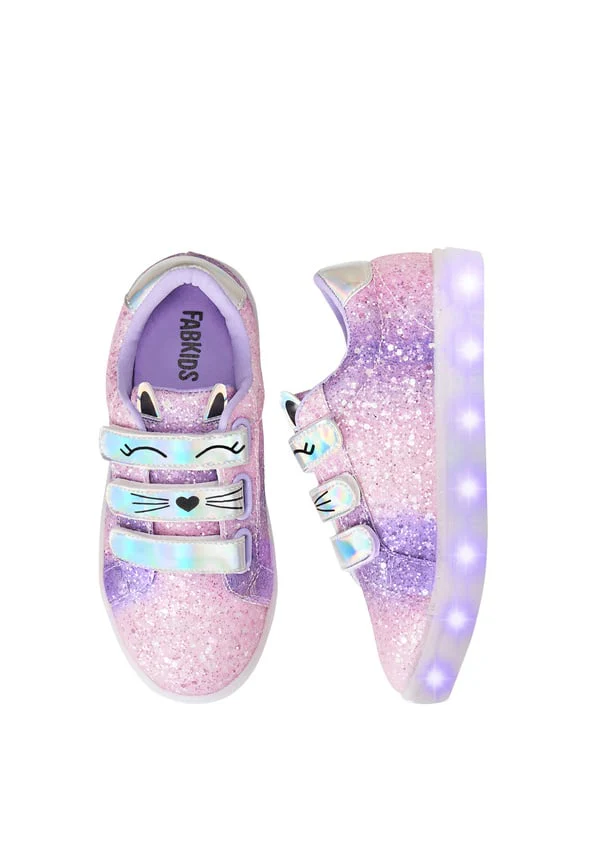 Ombre Glitter Cat Multi-Strap Sneaker - Image 5