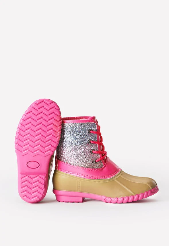 Ombre Glitter Lace Up Duck Boot - Image 2