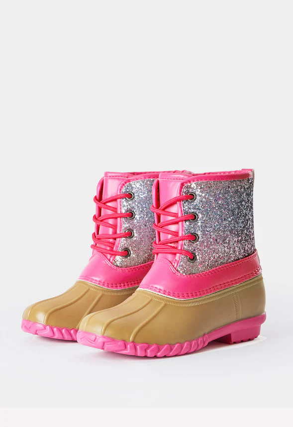 Ombre Glitter Lace Up Duck Boot - Image 3