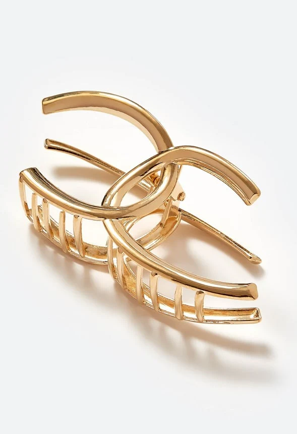 Ona Interlinked Half Ring Metal Hair Claw - Image 2