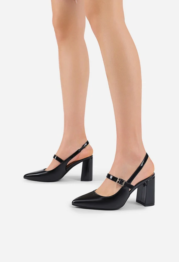 Open-Back Chunky Slingback Pumps - Image 2