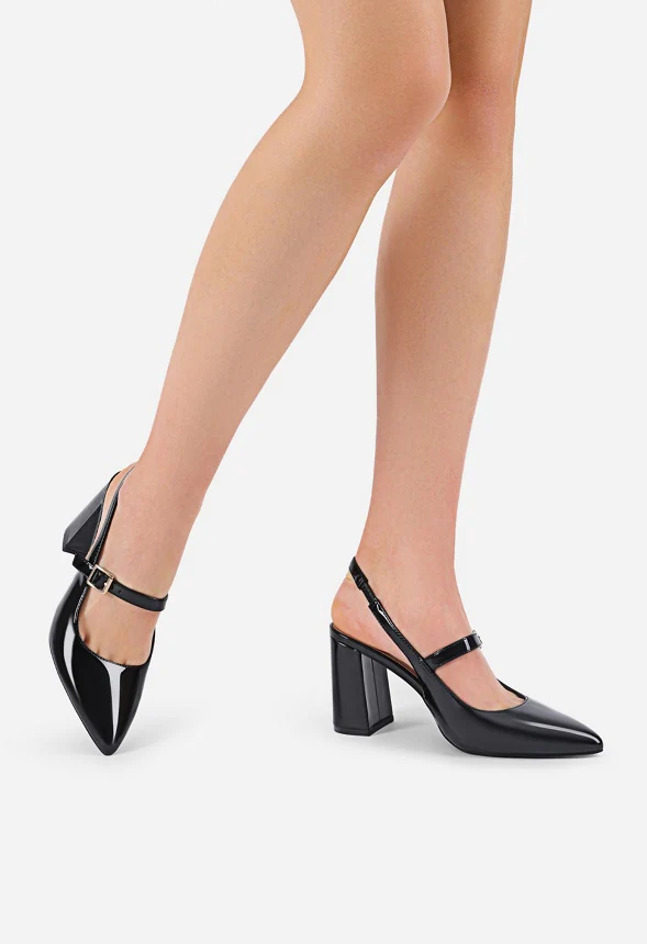 Open-Back Chunky Slingback Pumps - Image 6
