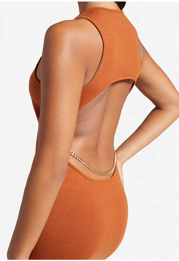 Open Back Sweater Midi Dress - Image 4