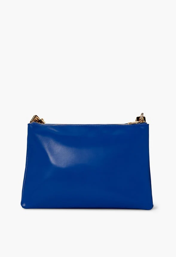 Oval Chain Zippered Pouch Shoulder Bag - Image 2