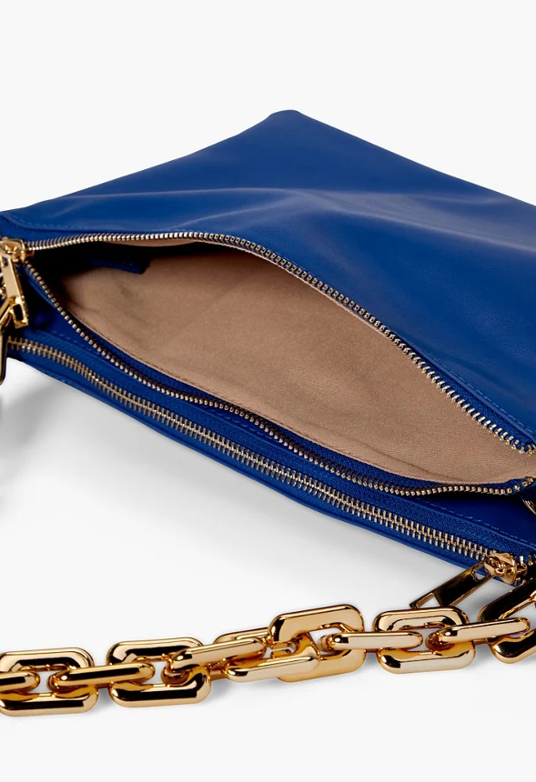 Oval Chain Zippered Pouch Shoulder Bag - Image 5
