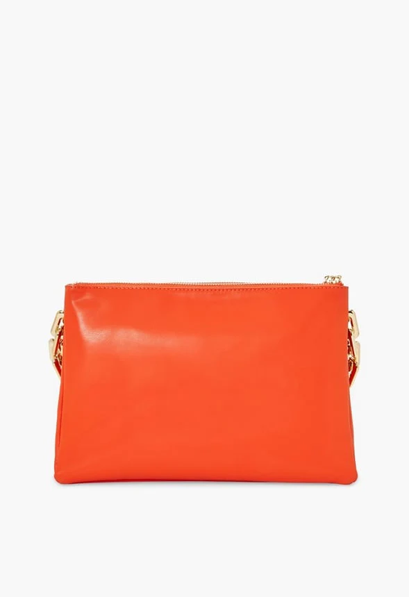 Oval Chain Zippered Pouch Shoulder Bag - Image 2
