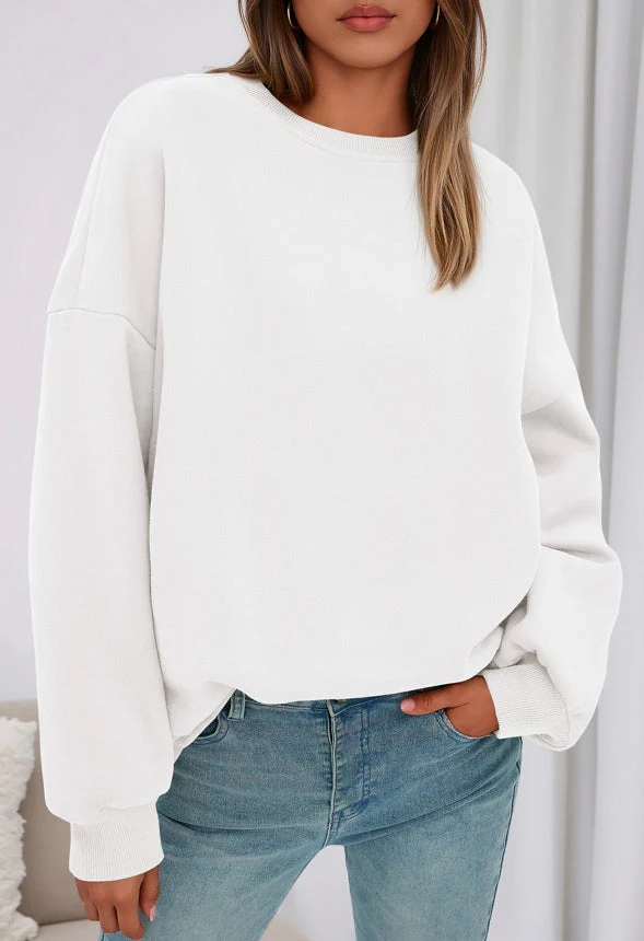 Oversized Crewneck Pullover Sweater - Image 2