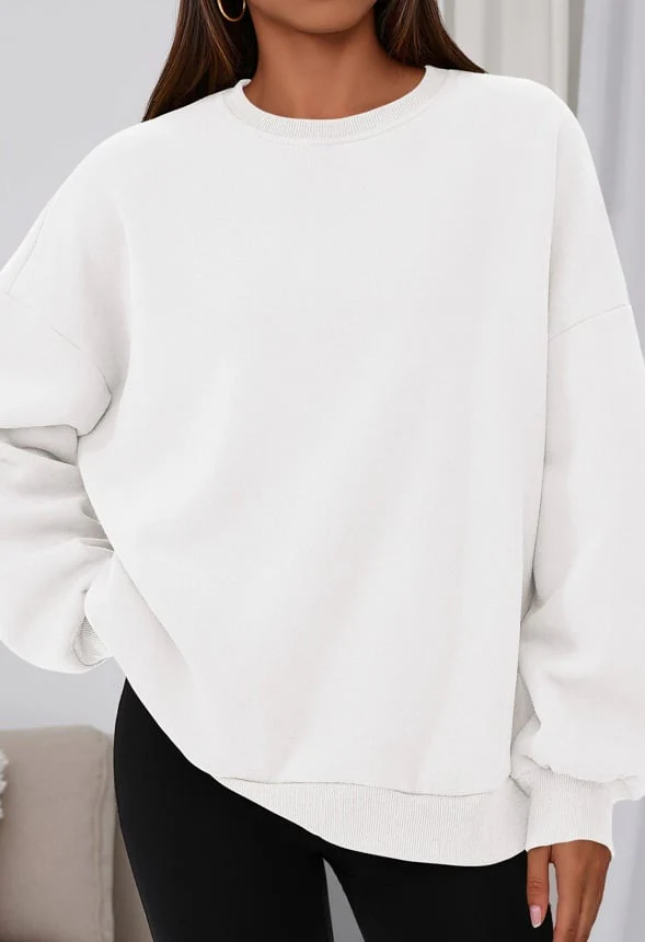 Oversized Crewneck Pullover Sweater - Image 3