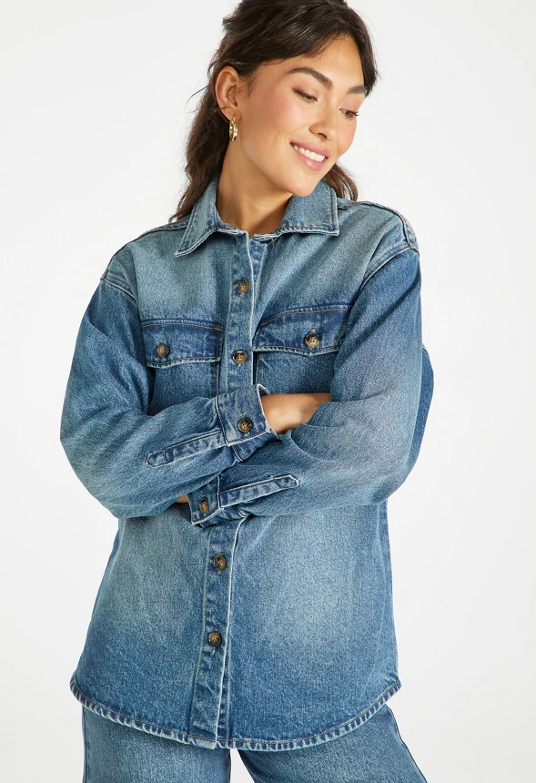 Reese Oversized Denim Shacket - Image 3