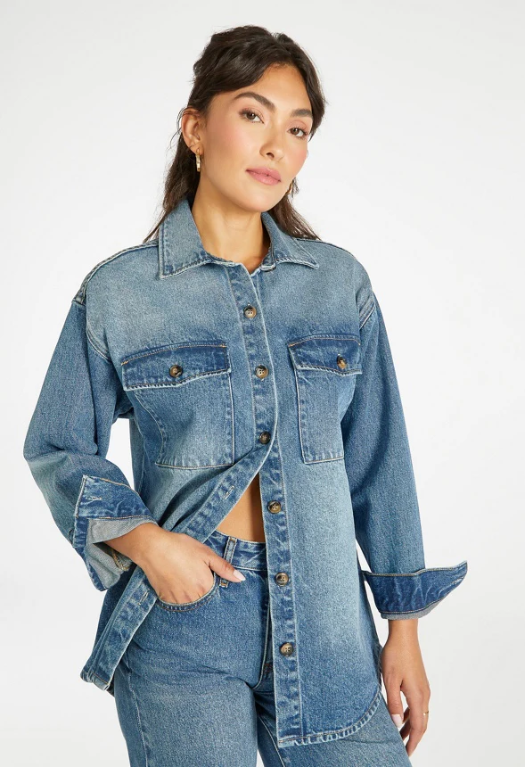 Reese Oversized Denim Shacket - Image 4