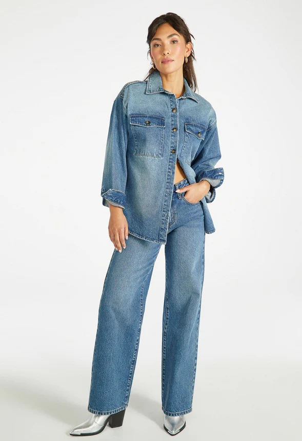 Reese Oversized Denim Shacket - Image 5