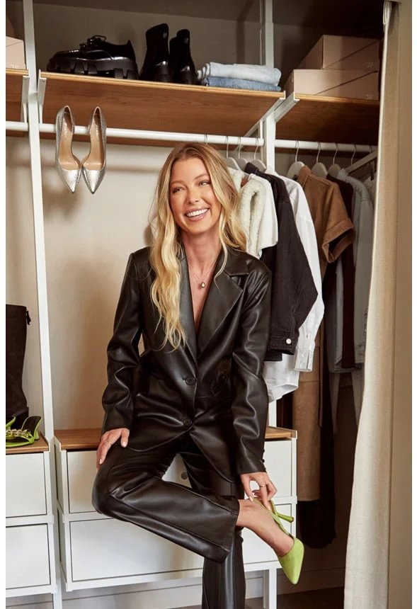 Oversized Faux Leather Blazer - Image 7