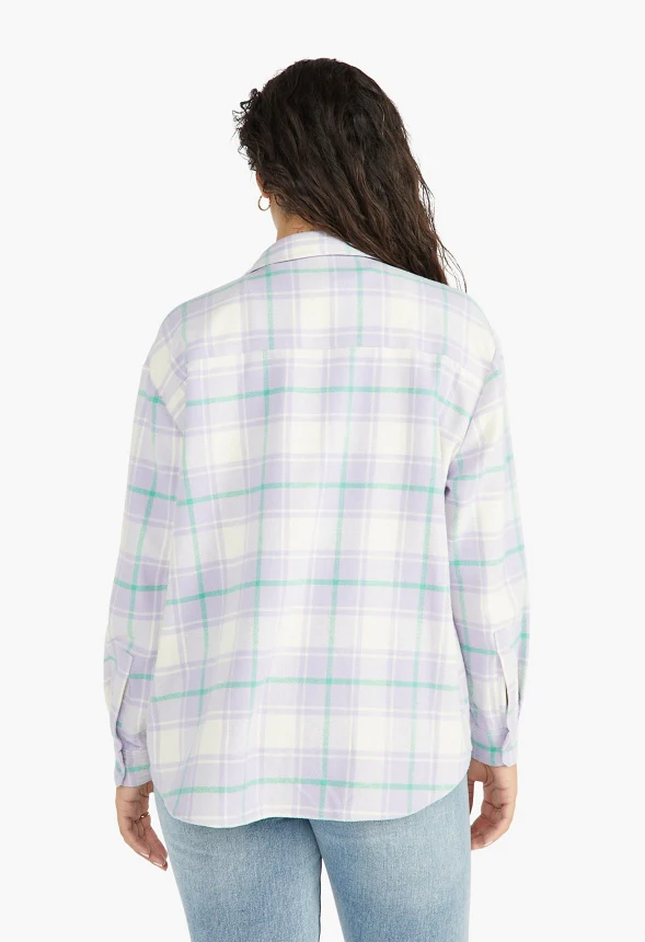 Oversized Flannel Pocket Shirt - Image 2
