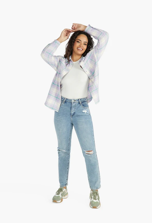 Oversized Flannel Pocket Shirt - Image 3