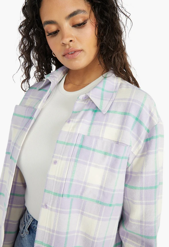 Oversized Flannel Pocket Shirt - Image 4