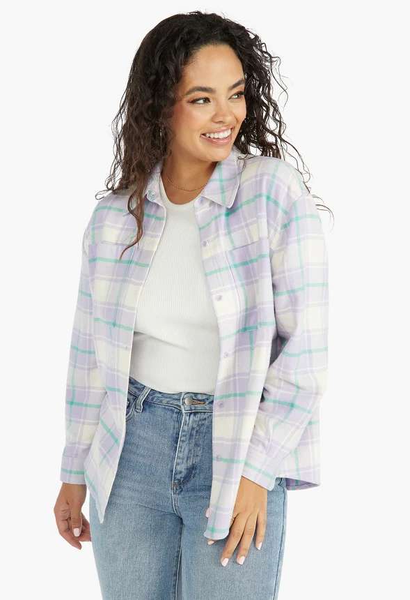 Oversized Flannel Pocket Shirt - Image 5