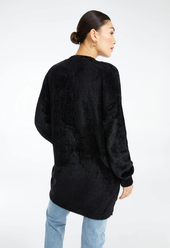 Oversized Fuzzy Boyfriend Cardigan - Image 2