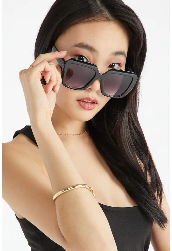 Oversized Geometric Acetate Sunglasses - Image 2