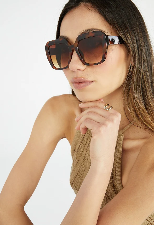 Oversized Geometric Acetate Sunglasses - Image 2