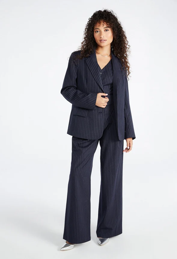 Oversized Pinstripe Blazer - Image 5