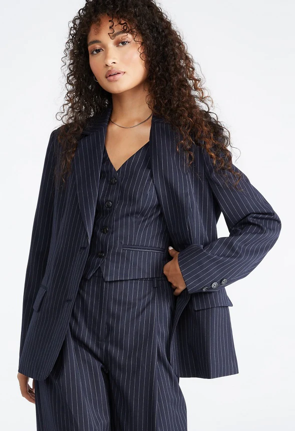 Oversized Pinstripe Blazer - Image 2