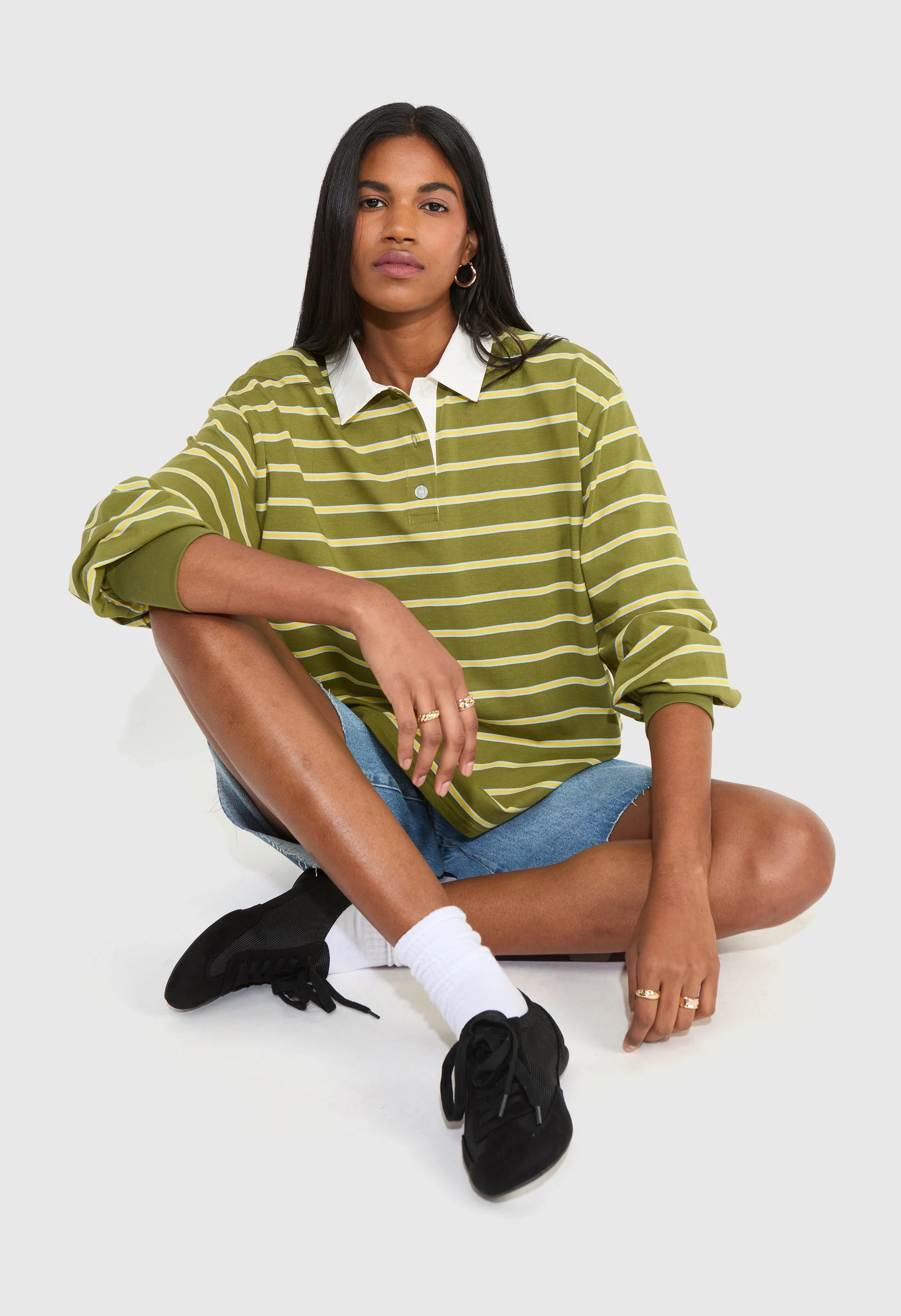 Oversized Polo With Contrast Collar - Image 2