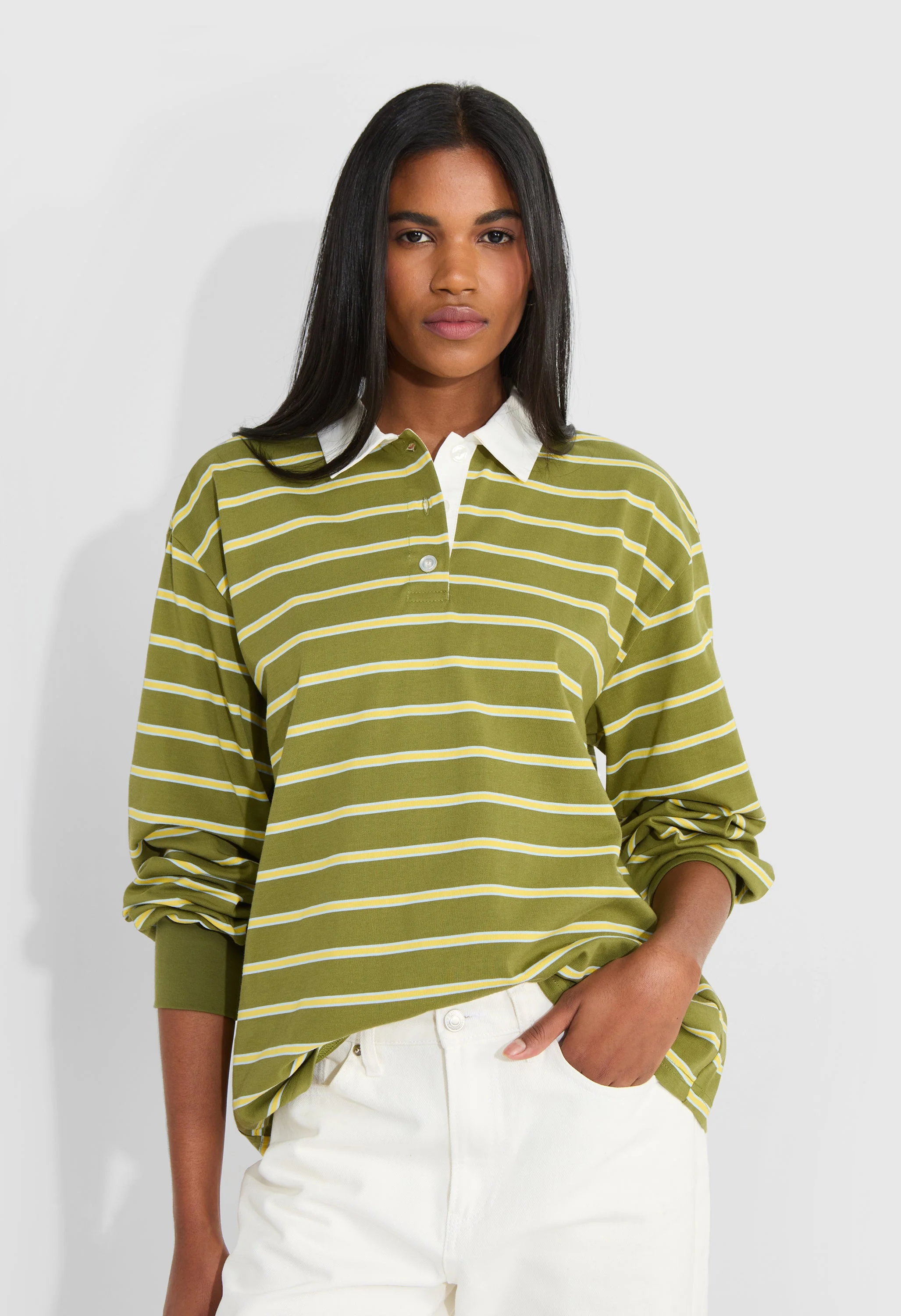 Oversized Polo With Contrast Collar - Image 3