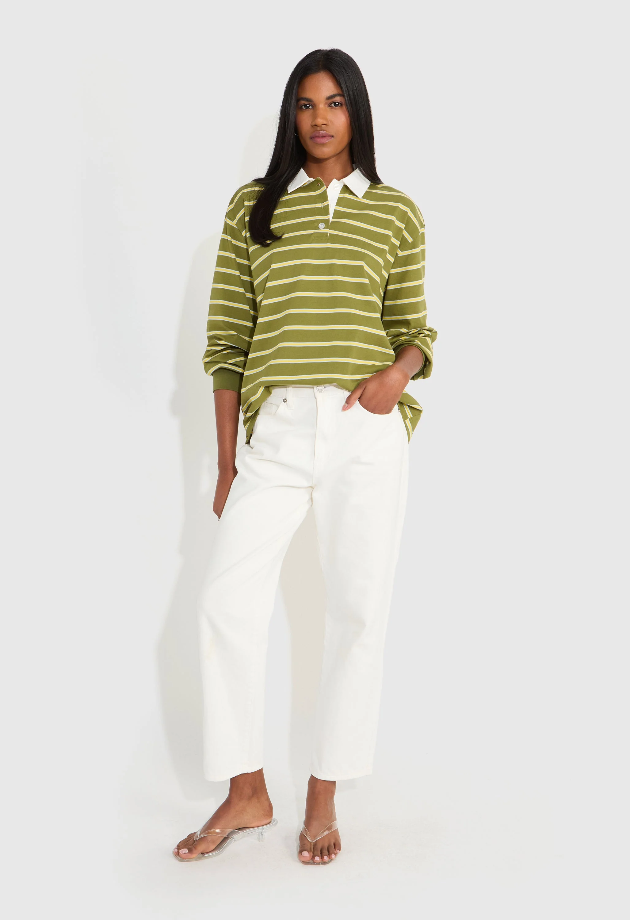 Oversized Polo With Contrast Collar - Image 4
